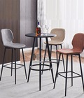 Hình ảnh: Bộ Bàn Ghế Bar Mặt Tròn 60 Sắt Sơn Tĩnh Điện Và 3 Ghế Nệm Hc