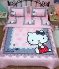 Hình ảnh: ộ chăn ga gối cotton 5D hình Hello Kitty siêu xinh c bé gái