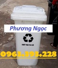 Hình ảnh: Thùng rác nhựa 120 lít nắp kín, thùng rác 120L nhựa HDPE, thùng rác công cộng 2 bánh xe