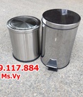 Hình ảnh: thùng rác Inox đạp chân , gạt tàn.