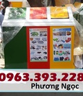 Hình ảnh: Thùng rác composite 3 ngăn, thùng rác 3 ngăn nắp bập bênh, thùng phân loại rác