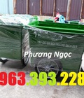 Hình ảnh: Xe thu gom rác 3 bánh hơi, xe rác nhựa 660 lít, xe rác 660L 3 bánh xe, xe rác đẩy tay
