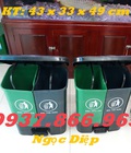 Hình ảnh: ​Thùng rác đạp chân 2 ngăn, thùng rác 2 ngăn 40l, thùng phân loại rác thải 2 ngăn