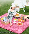 Hình ảnh: Thảm picnic hoạ tiết kẻ caro cao cấp