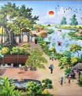 Hình ảnh: Tranh phong cảnh làng quê Việt Nam ốp tường