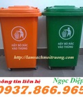 Hình ảnh: Thùng rác 60l nắp kín, thùng rác HDPE 60l bốn bánh xe