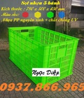 Hình ảnh: Thùng nhựa hở, sọt nhựa 5 bánh xe, sọt nhựa kích thước lớn, sóng nhựa hở, sóng nhựa công nghiệp