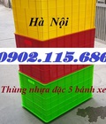 Hình ảnh: Thùng nhựa đặc 5 bánh xe, sóng nhựa bít 5 bánh xe, thùng nhựa công nghiệp có bánh xe, sóng nhựa bít có bánh xe,