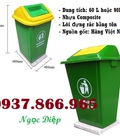 Hình ảnh: Thùng rác composite nắp bập bênh, thùng rác 90 lít, thùng rác ngoài trời