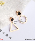 Hình ảnh: Bông tai titan mặt vuông tròn đen nhỏ 599