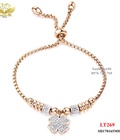 Hình ảnh: Lắc tay titan dây bi mặt X đá 269