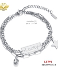 Hình ảnh: Lắc tay titan 2 tầng mặt chữ nhật Lucky 592
