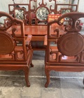Hình ảnh: Bộ bàn ghế giả cổ kiểu móc mỏ gỗ hương đỏ lào