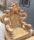 Hình ảnh: Bộ bàn ghế trạm nghê đỉnh tay khuỳnh vách chữ C gỗ cẩm vàng