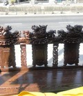 Hình ảnh: Bộ bàn ghế nghê 3 đầu gỗ mun đuôi công