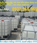 Hình ảnh: Bồn nhựa cũ, bồn hóa chất 1000l, tank nhựa IBC, bồn nhựa trắng có khung sắt bao quanh