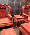 Hình ảnh: Bộ bàn ghế minh quốc voi gỗ hương đỏ nam phi tay 12