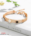 Hình ảnh: Lắc tay titan bảng to mặt X đen trắng 636
