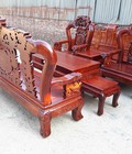 Hình ảnh: Bộ bàn ghế rồng trầu mặt nguyệt gỗ hương vân