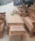 Hình ảnh: Bộ Bàn Ghế Nghê Đỉnh Tay Khuỳnh vách liền gỗ hương