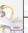 Hình ảnh: Nhẫn tay titan 2 đầu chéo đá 947