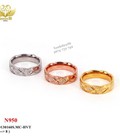 Hình ảnh: Nhẫn tay titan bảng trơn viền tứ giác đá 950