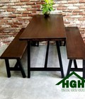 Hình ảnh: Bàn ghế quán ăn mặt gỗ giá rẻ HGH151