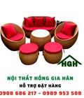 Hình ảnh: Sofa mây nhựa bo tròn giá rẻ HGH163