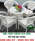 Hình ảnh: Bàn ghế cafe cao cấp giả mây giá rẻ HGH165