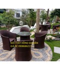 Hình ảnh: Bộ bàn ghế cafe mây nhựa HGH186