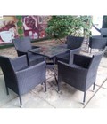 Hình ảnh: Bàn ghế caffe mây nhựa ngoài trời HGH187