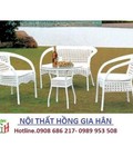 Hình ảnh: Bộ bàn ghế mây nhựa giá rẻ HGH199