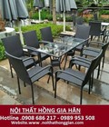 Hình ảnh: Full 5 món - Bộ bàn ghế cafe mây nhựa HGH212