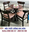 Hình ảnh: Bàn ghế gỗ quán ăn có nệm HGH240