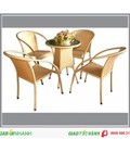 Hình ảnh: Bàn ghế caffe mây nhựa bền HGH236