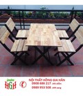 Hình ảnh: Bàn ghế xếp mặt gỗ HGH237