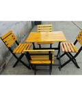Hình ảnh: Bộ bàn ghế mặt gỗ chân sắt HGH240