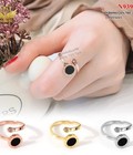 Hình ảnh: Nhẫn tay titan mặt tròn đen la mã chéo 939