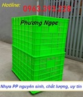Hình ảnh: Sọt nhựa rỗng đựng hàng có bánh xe, sóng nhựa hở 5 bánh, sọt nhựa công nghiệp
