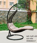 Hình ảnh:  Xích đu đơn hình lưỡi gà mây nhựa HGH274