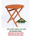 Hình ảnh:  Bàn cafe gỗ tròn vỉa hè giá rẻ HGH289