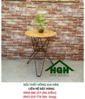 Hình ảnh: Bàn cafe mặt gỗ chân sắt đan chéo giá rẻ HGH290