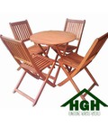 Hình ảnh: Bàn ghế gỗ cafe vỉa hè giá rẻ HGH310