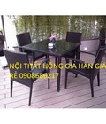 Hình ảnh: Bộ bàn ghế cafe mây nhựa đơn giản giá rẻ HGH331
