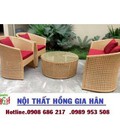 Hình ảnh: Bộ bàn ghế caffe mây nhựa giá rẻ HGH334