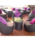 Hình ảnh: Bộ bàn ghế mây nhựa hình trứng giá rẻ HGH343