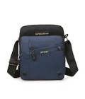 Hình ảnh: Túi đeo chéo vải dù xanh biển phối đen in chữ Sport vàng TDC011