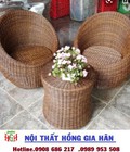 Hình ảnh: Bộ bàn ghế mây nhựa HGH379