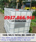 Hình ảnh: Tank nhựa IBC 1000 lít, Bồn nhựa trắng đựng hóa chất 1 khối, bồn nhựa có khung mạ kẽm