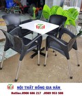 Hình ảnh: Bộ bàn ghế cafe nhựa đúc giá rẻ HGH395